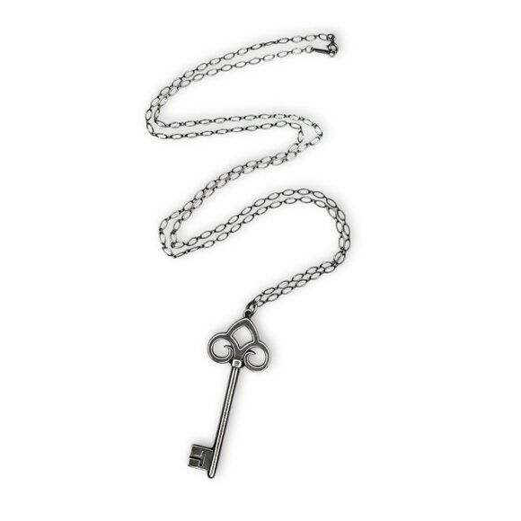 Tiffany & Co. Sterling Silver Key Pendant Necklace 30" - Picture 2 of 10